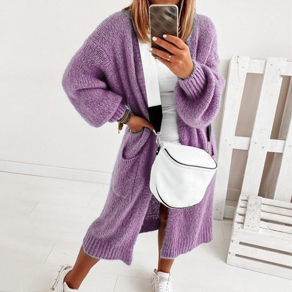 Soft Knit Oversized Women's Cardigan - Sienna - Image 7