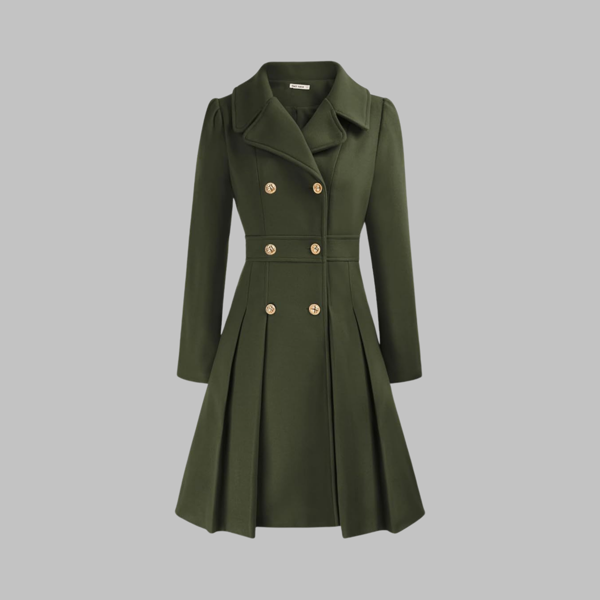 Dami - Classy Double Button Long Sleeve Coat - Image 12