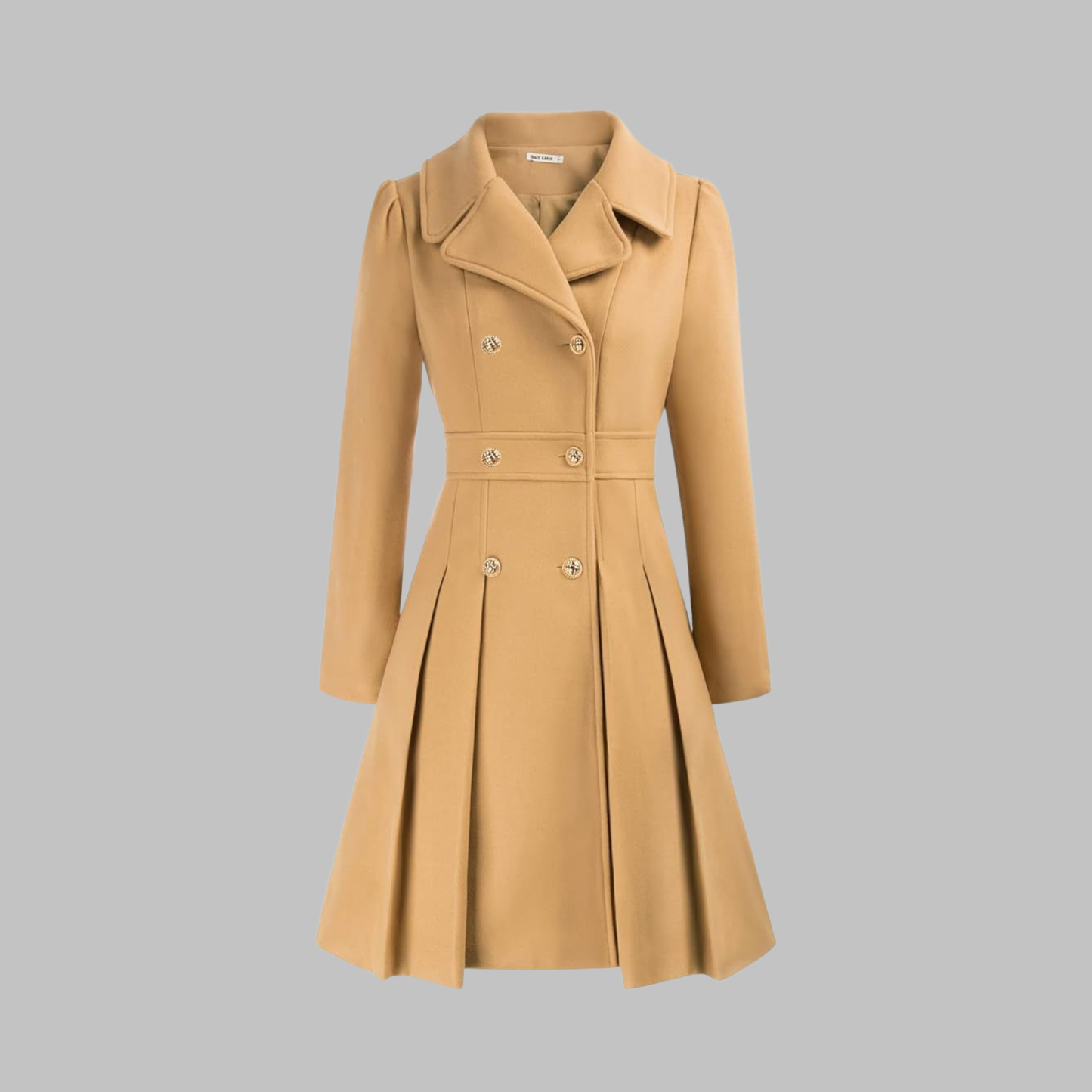 Dami - Classy Double Button Long Sleeve Coat - Image 14