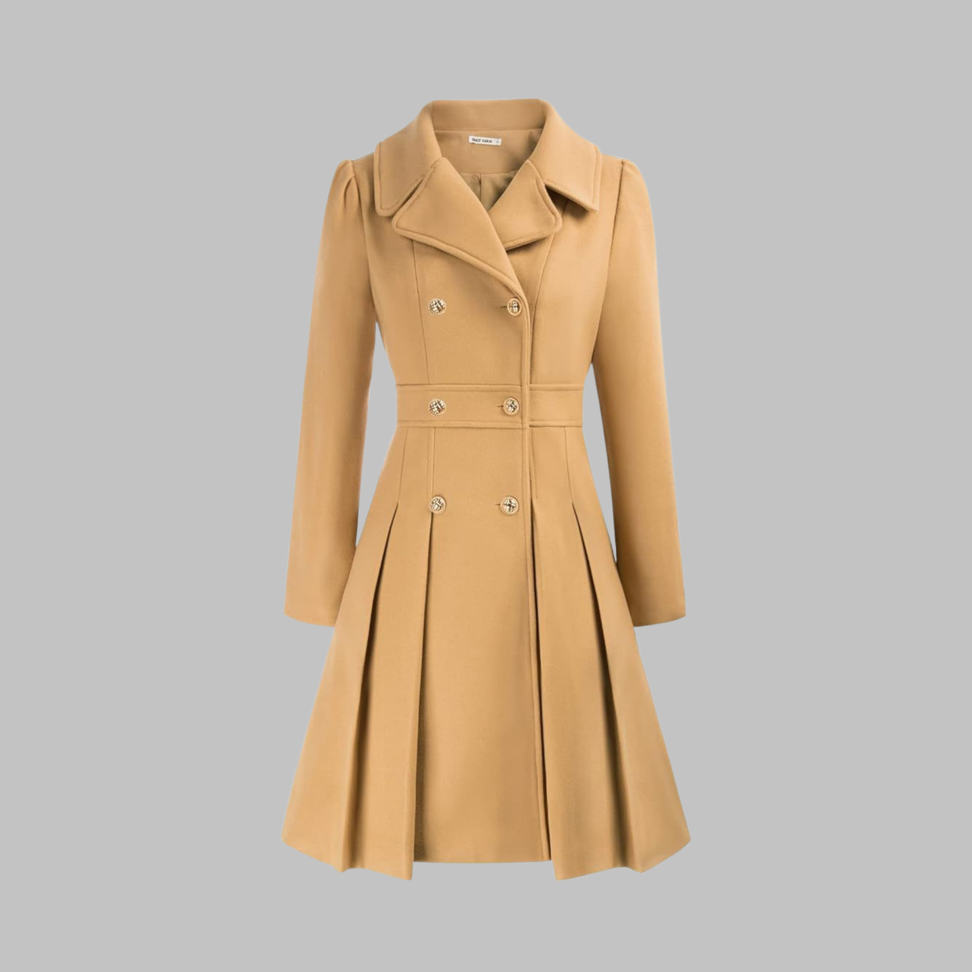 Dami - Classy Double Button Long Sleeve Coat - Image 14