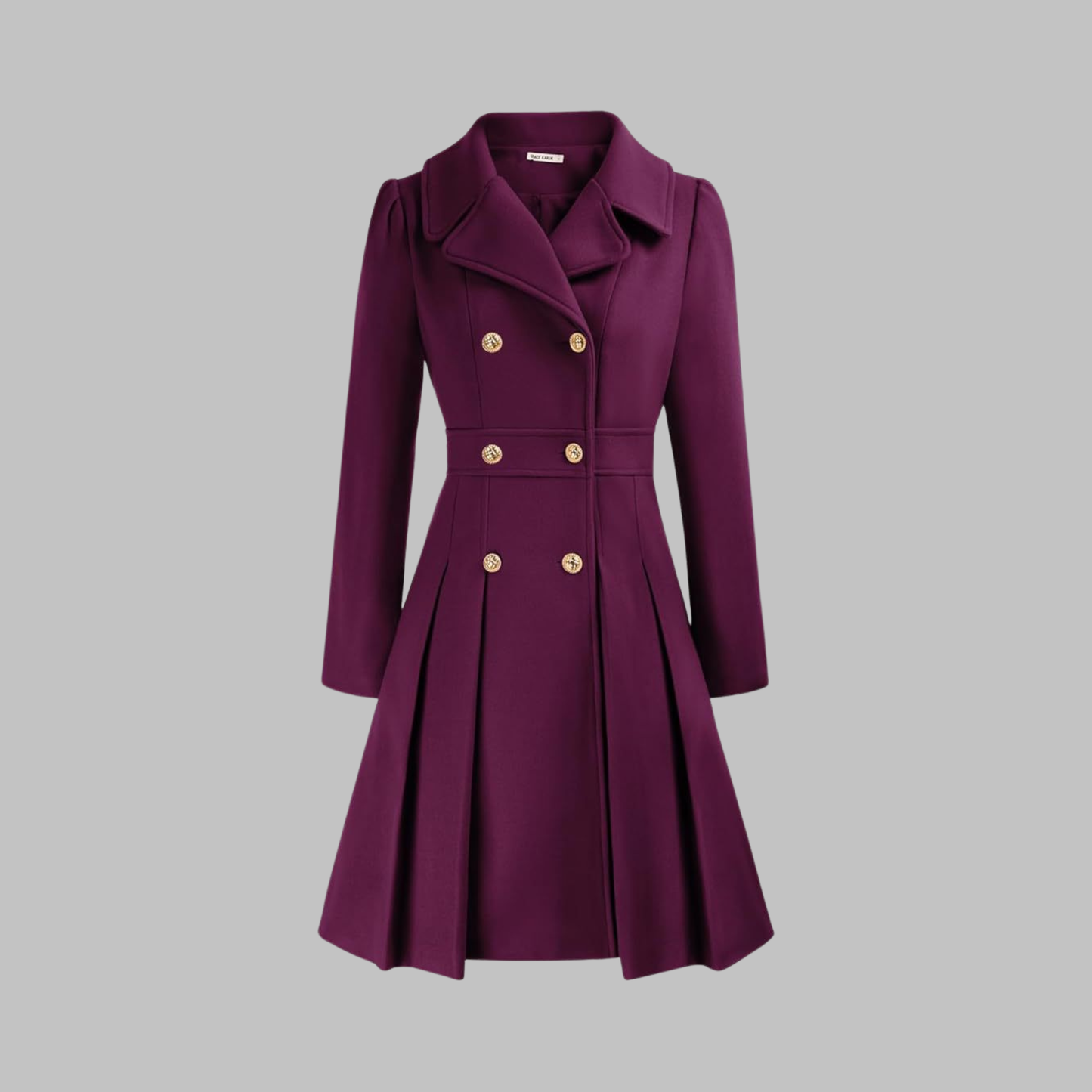 Dami - Classy Double Button Long Sleeve Coat - Image 16