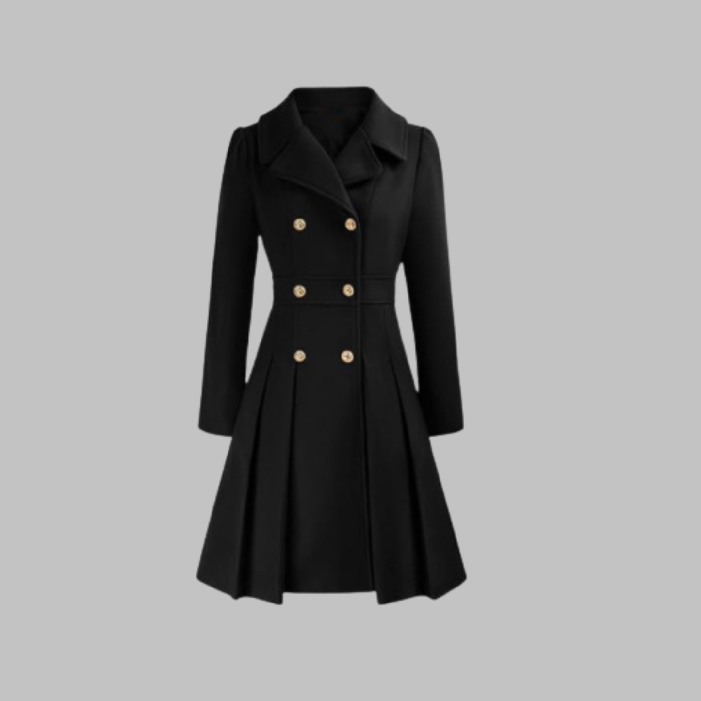 Dami - Classy Double Button Long Sleeve Coat - Image 19