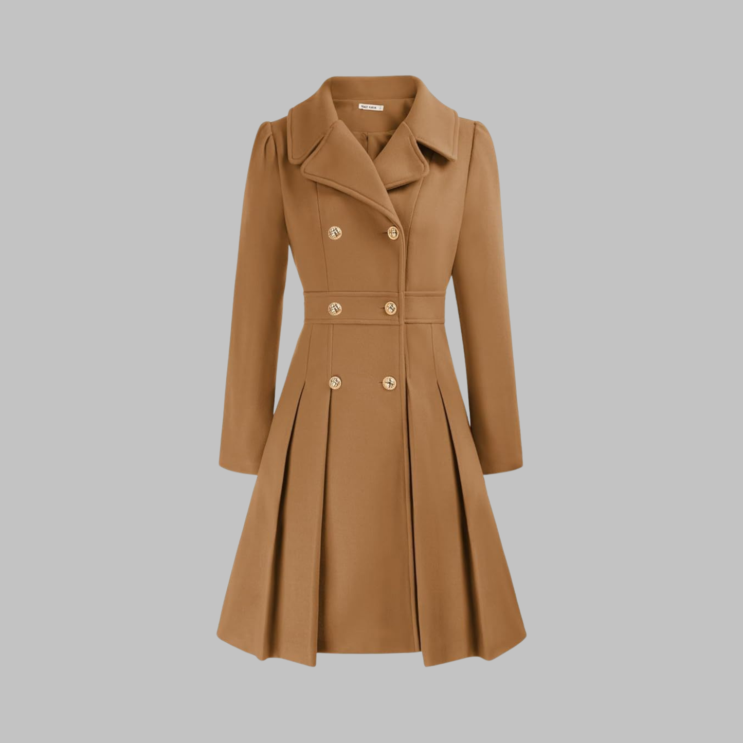 Dami - Classy Double Button Long Sleeve Coat - Image 2