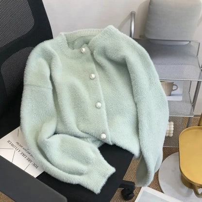 The Knitted Women's Cardigan with Round Neck - Sophie - Image 2