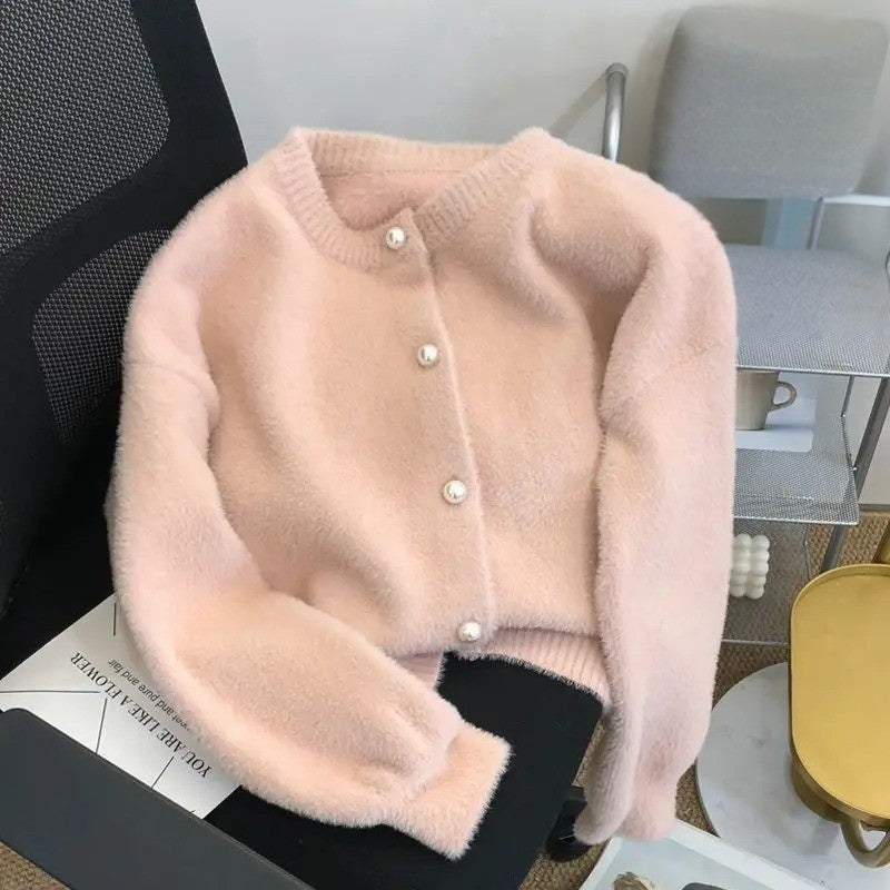 The Knitted Women's Cardigan with Round Neck - Sophie - Image 3