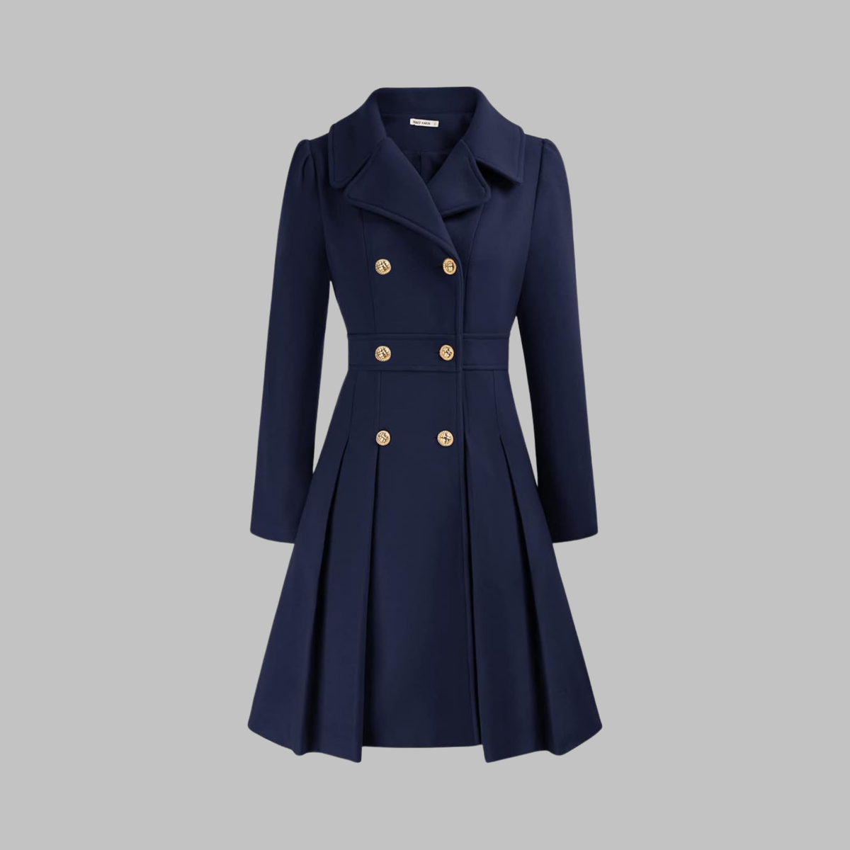 Dami - Classy Double Button Long Sleeve Coat - Image 3