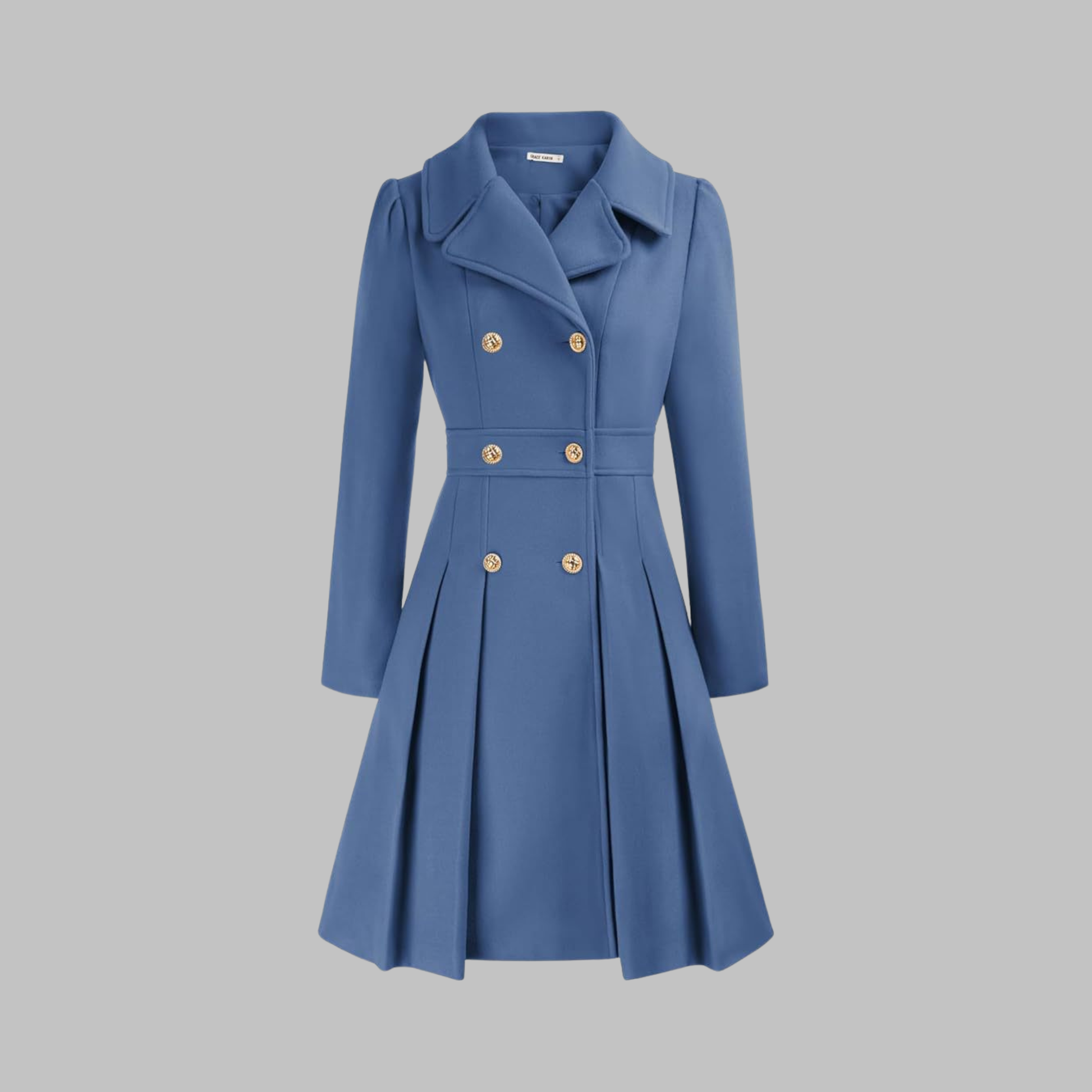 Dami - Classy Double Button Long Sleeve Coat - Image 4