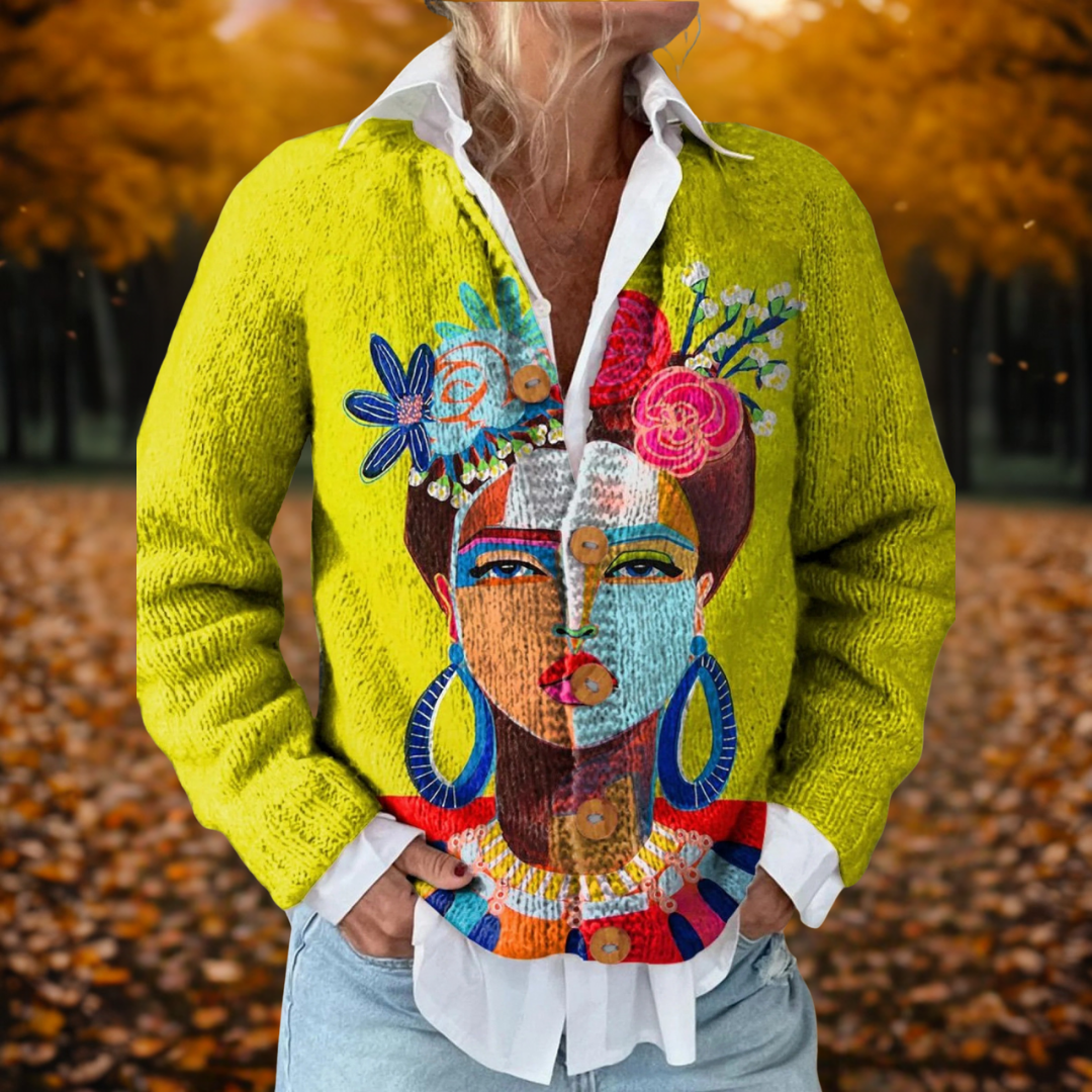 Art Printed Cardigan