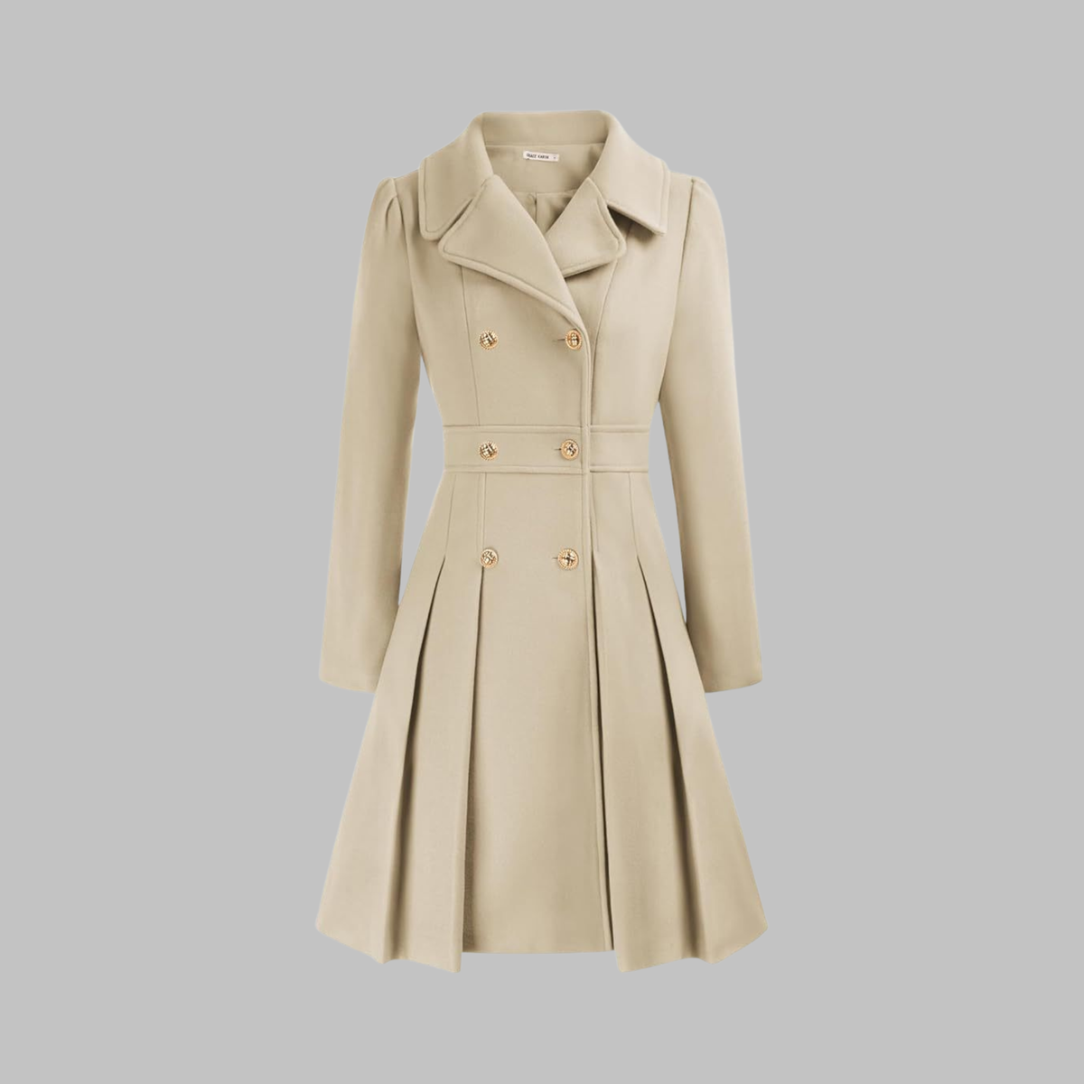 Dami - Classy Double Button Long Sleeve Coat - Image 6
