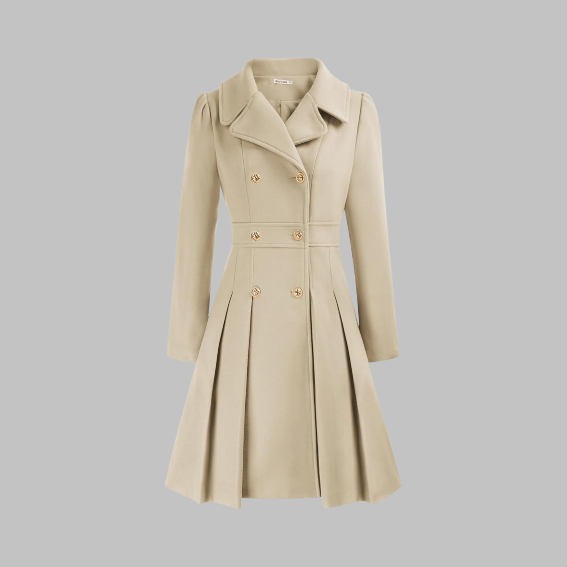 Dami - Classy Double Button Long Sleeve Coat - Image 6