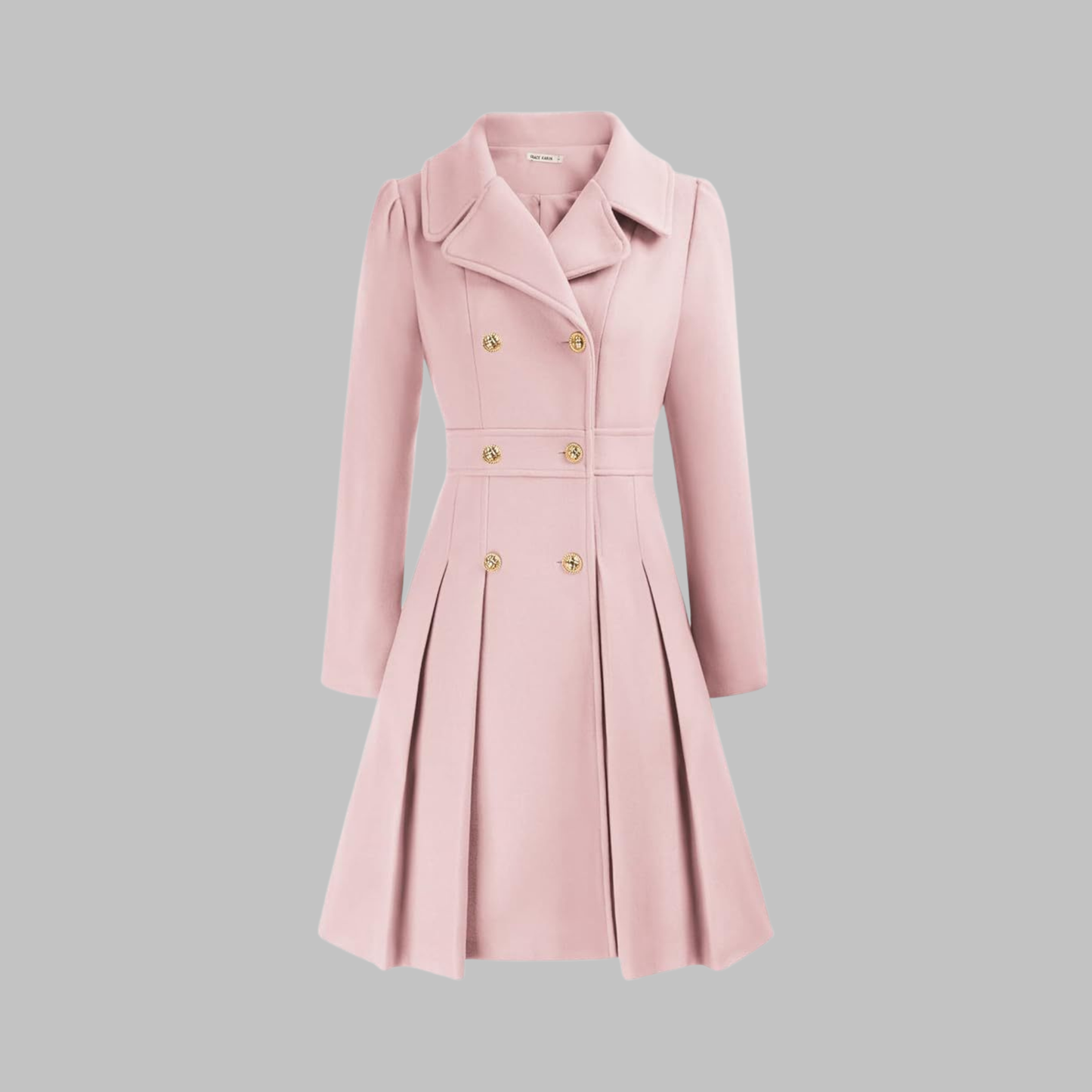 Dami - Classy Double Button Long Sleeve Coat - Image 7