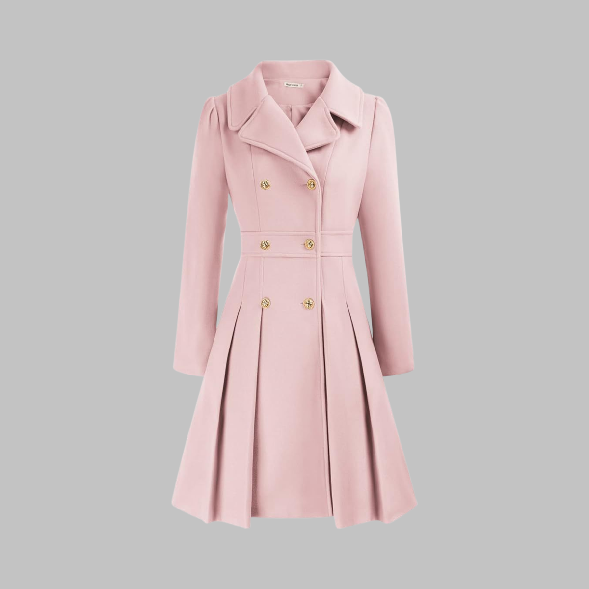 Dami - Classy Double Button Long Sleeve Coat - Image 7