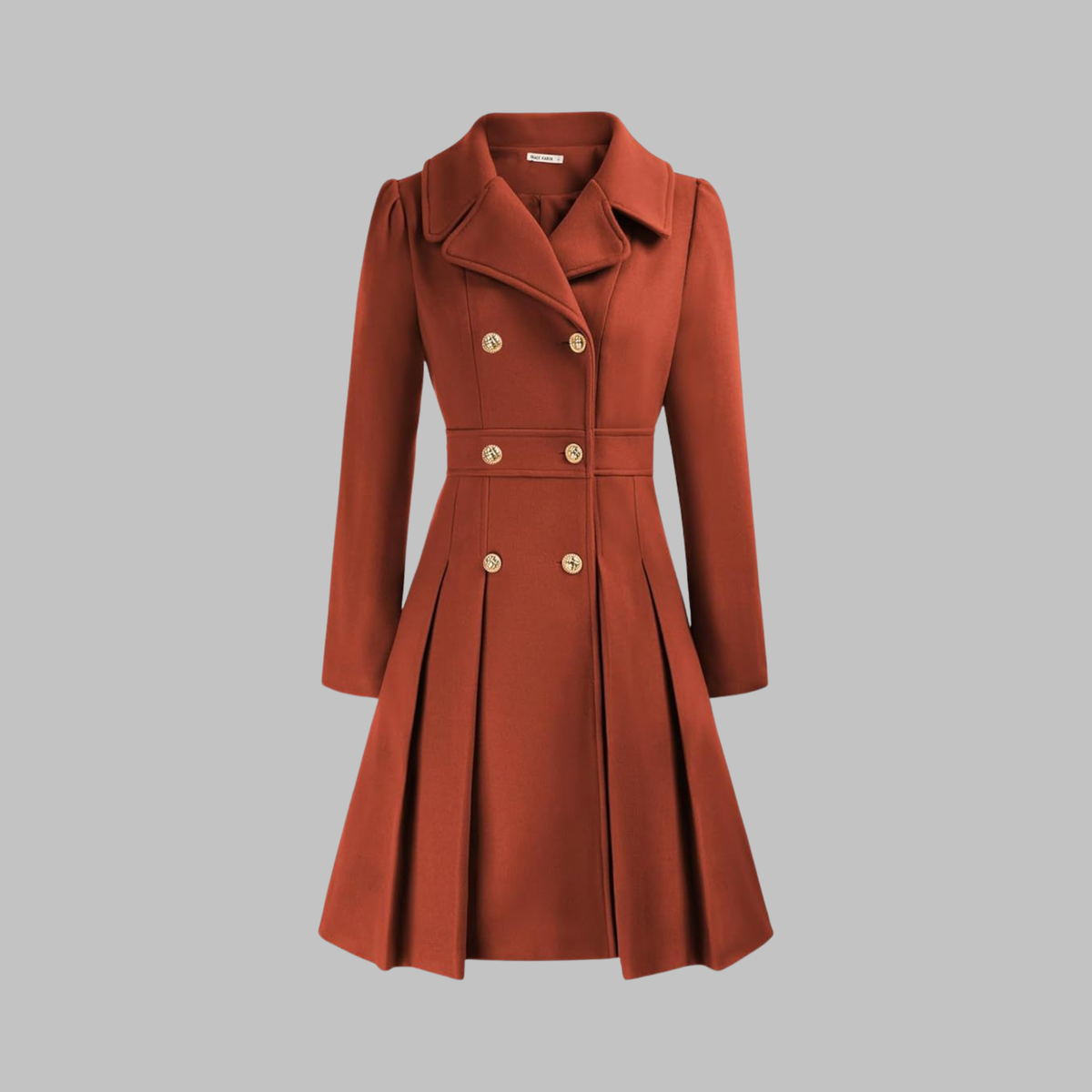 Dami - Classy Double Button Long Sleeve Coat - Image 8