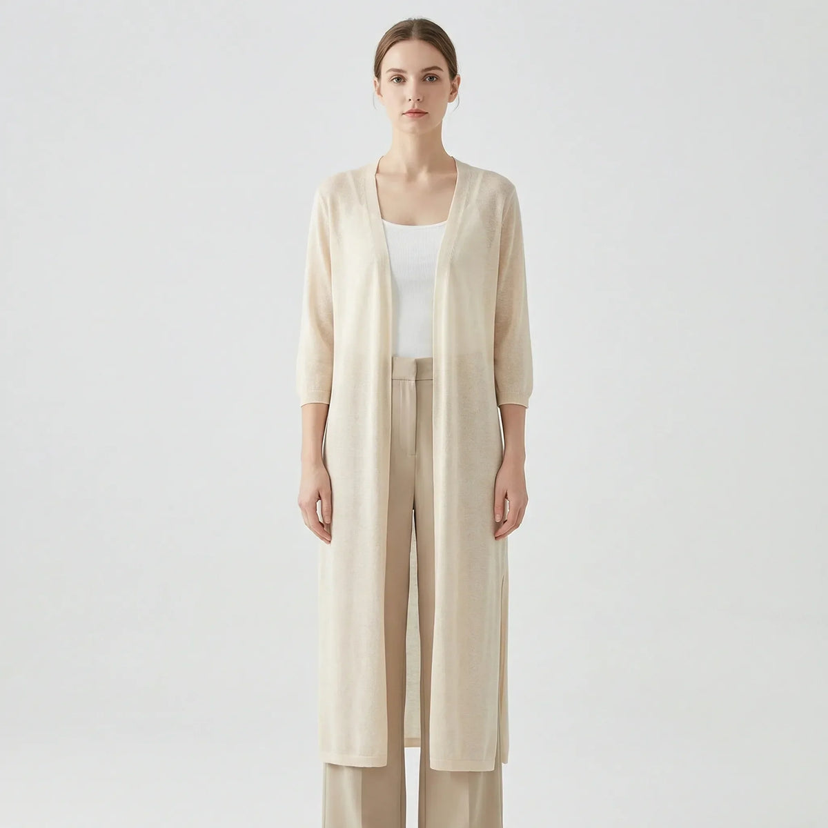 Flowing casual cardigan - Sandy - Image 12