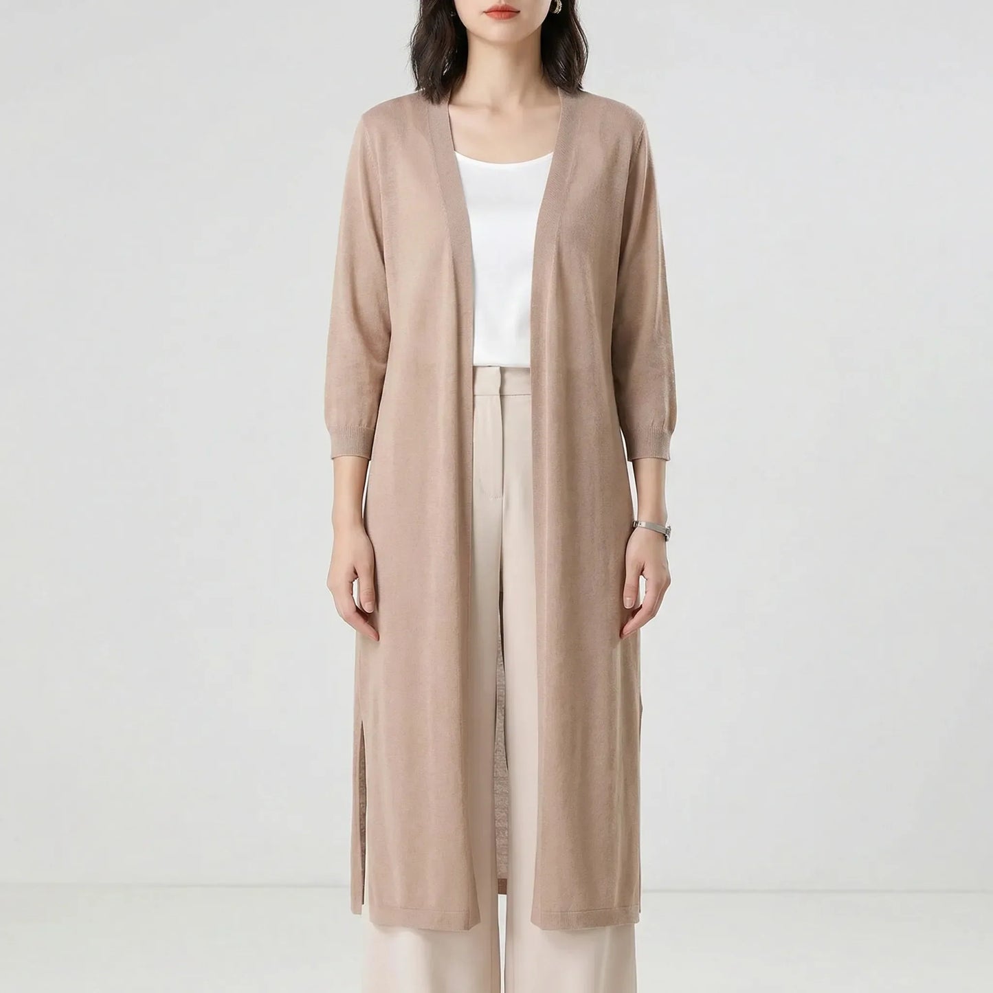 Flowing casual cardigan - Sandy - Image 2