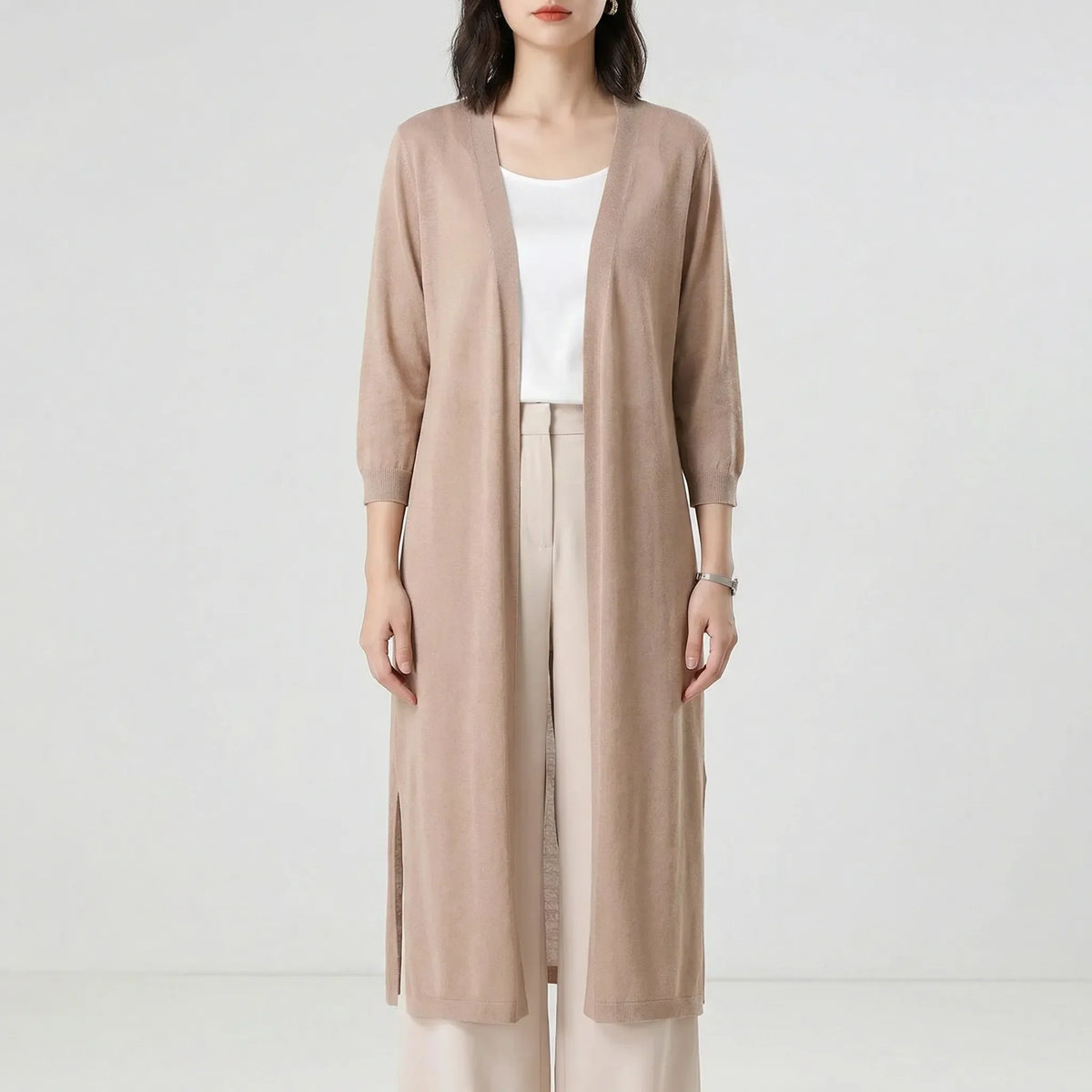 Flowing casual cardigan - Sandy - Image 2