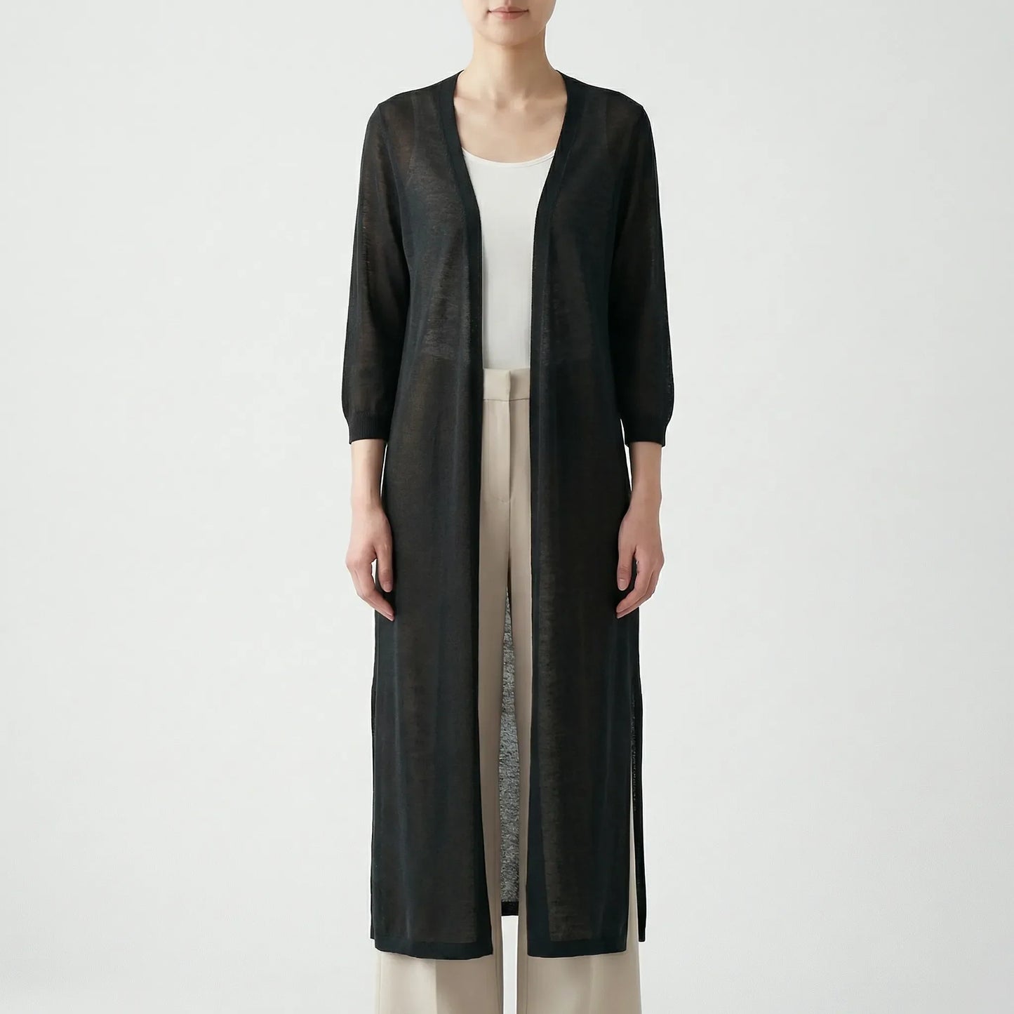 Flowing casual cardigan - Sandy - Image 6