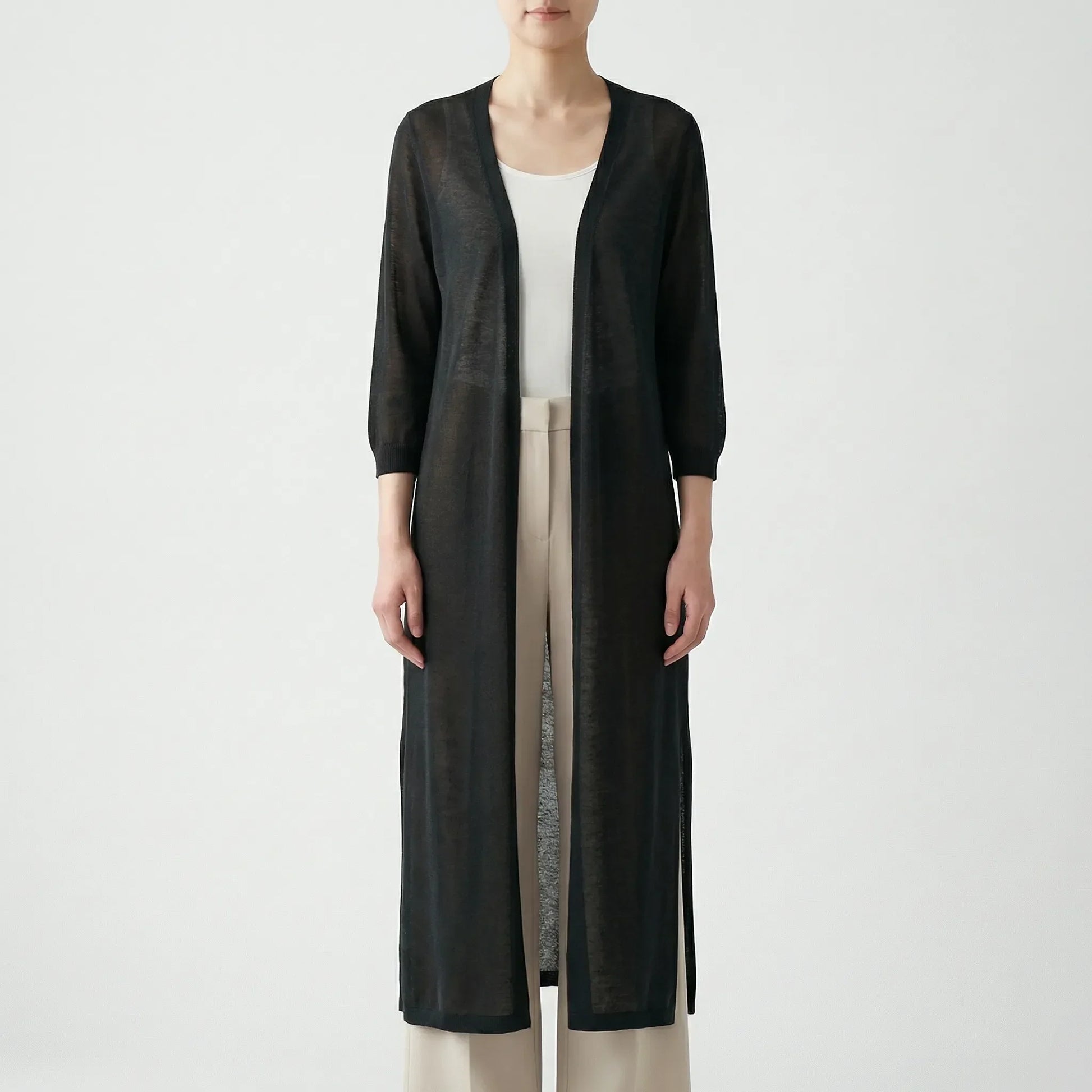 Flowing casual cardigan - Sandy - Image 6