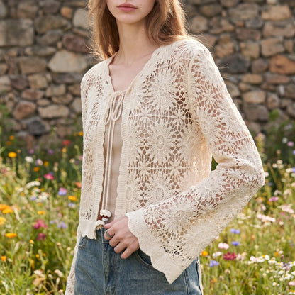 Floral Knit Cardigan - Lilac - Image 1