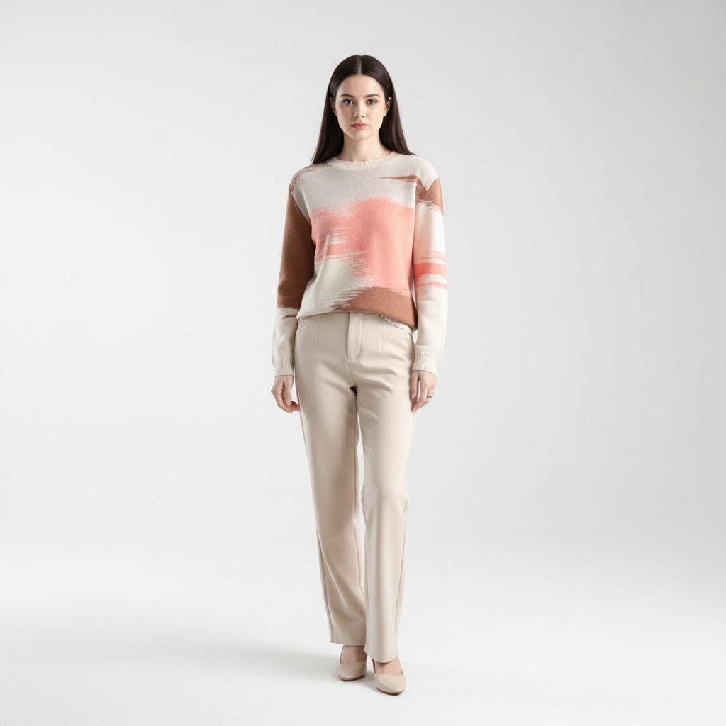 Ladies' Sweater with Round Neck - Greta - Image 2