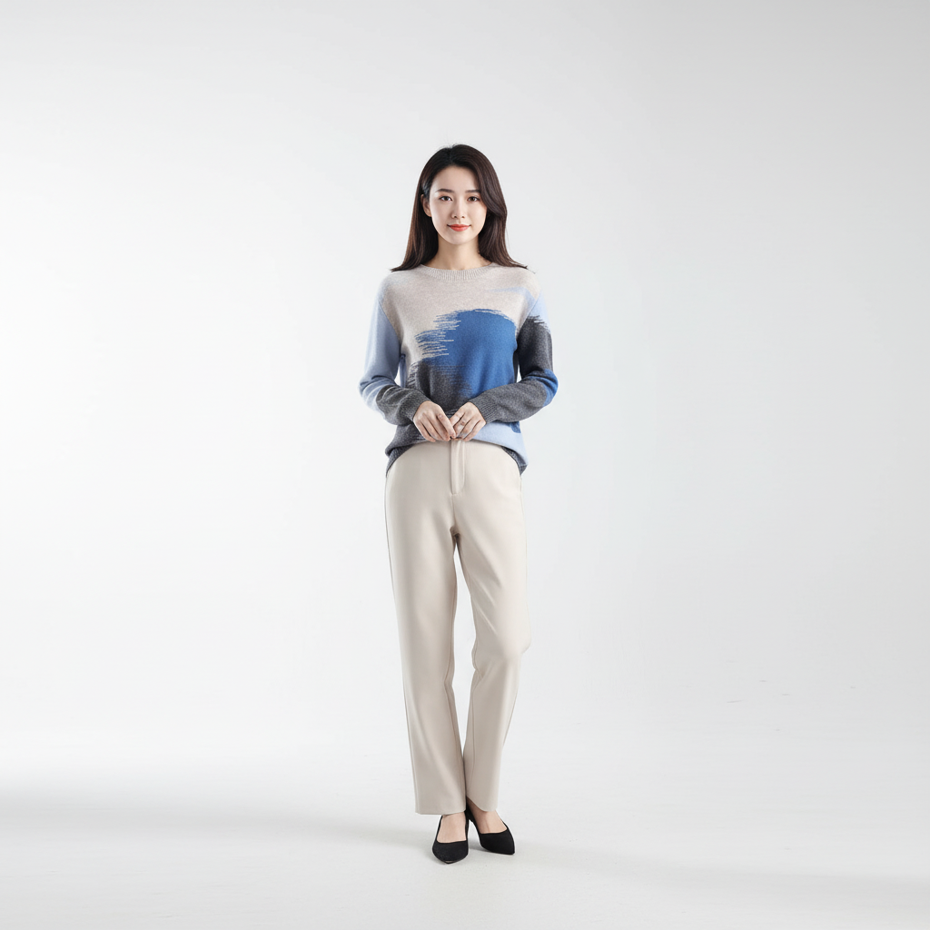 Ladies' Sweater with Round Neck - Greta - Image 6