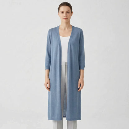 Lightweight Long Open-Front Cardigan - Cora - Image 2
