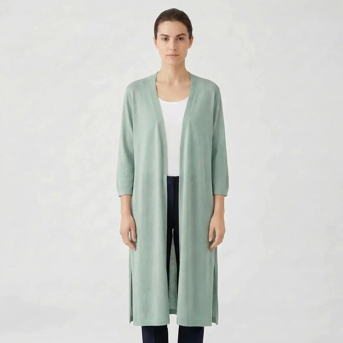 Lightweight Long Open-Front Cardigan - Cora - Image 7
