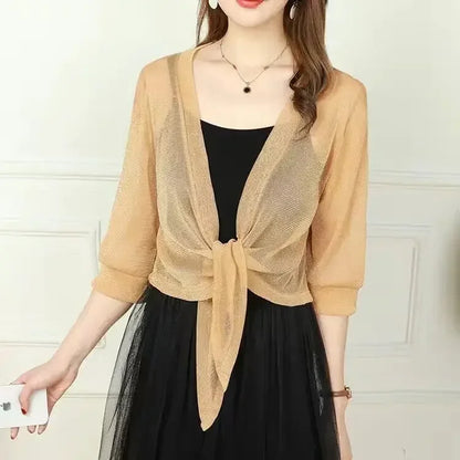 Lightweight Sparkly Shrug Cardigan - Kristi - Image 9