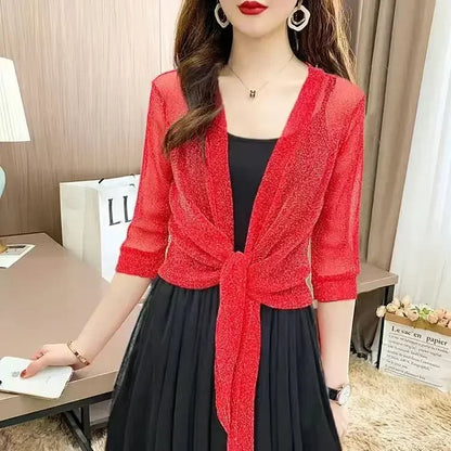 Lightweight Sparkly Shrug Cardigan - Kristi - Image 8