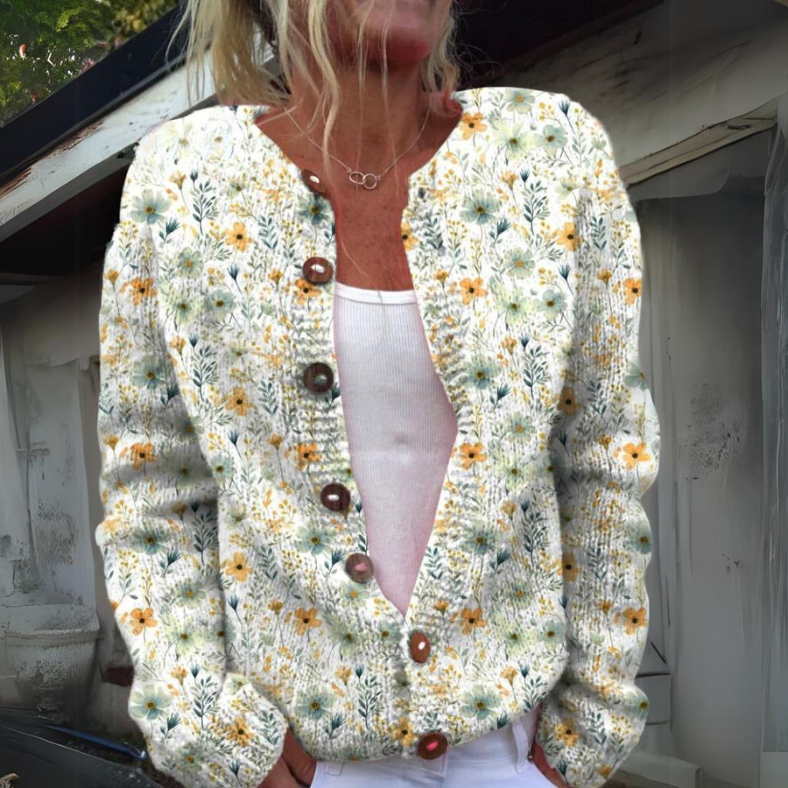 Relaxed-Fit Floral Cardigan - Dana - Image 1