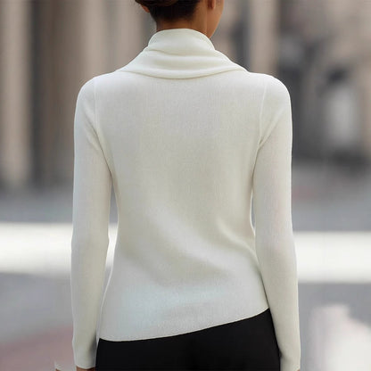 Long-Sleeve Knit Sweater With Wrap Detail - Ernestine - Image 2