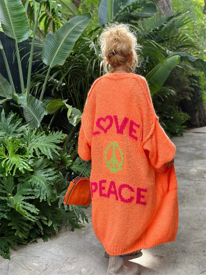 Long Oversized Bohemian Knit Cardigan - Faye - Image 7