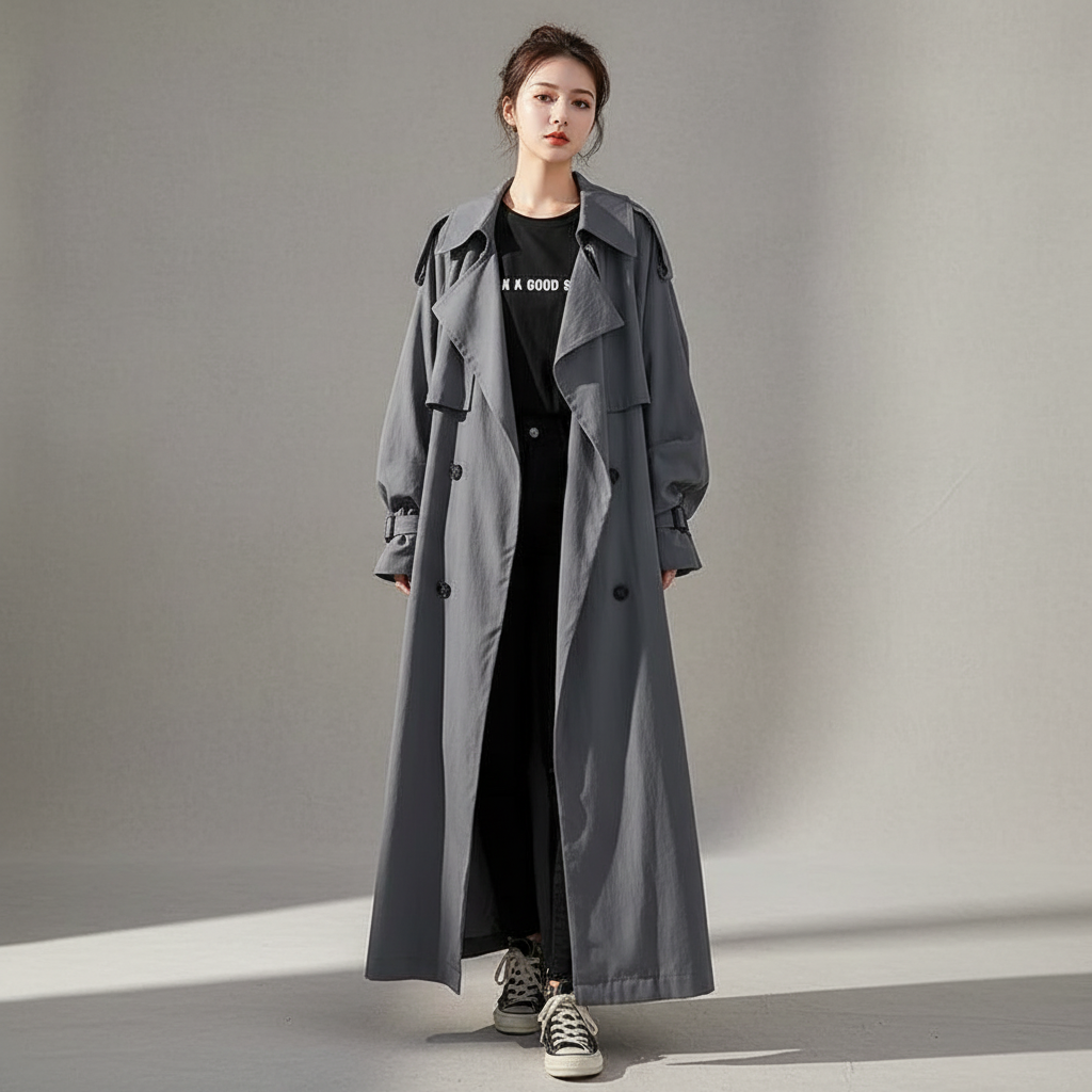 Oversized Long Trench Coat - Scarlett - Image 1