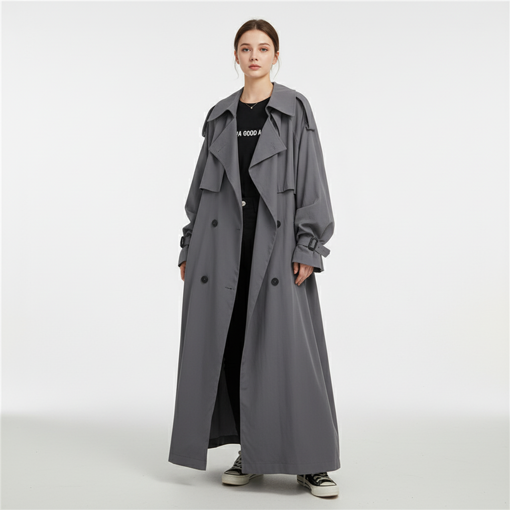 Oversized Long Trench Coat - Scarlett - Image 2