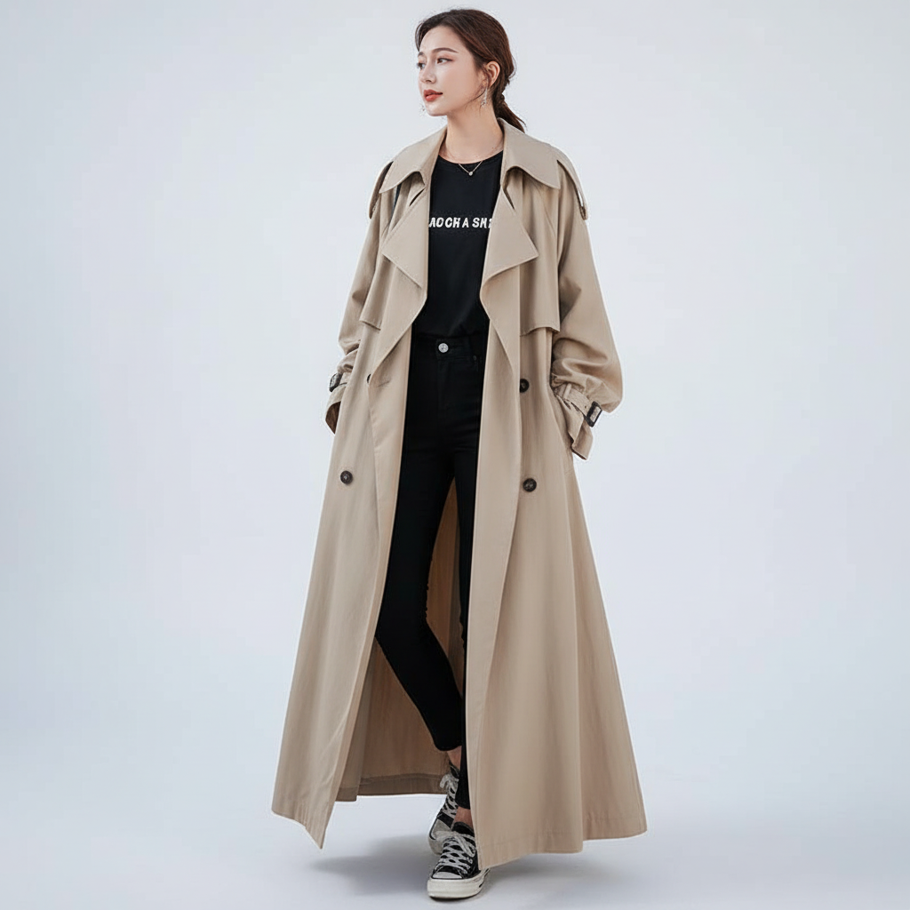 Oversized Long Trench Coat - Scarlett - Image 4