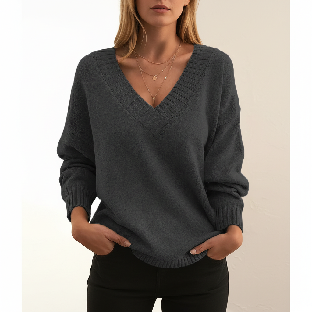Pullover with V-neck - Angelika - Image 5