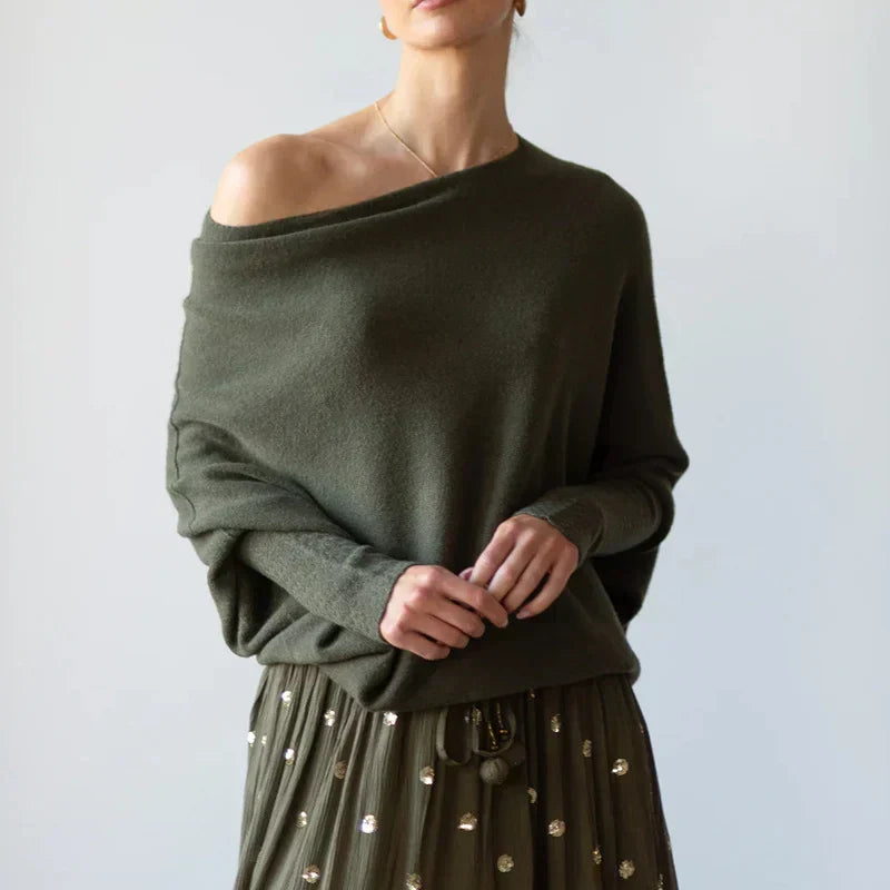 Asymmetric Oversized Women's Sweater - Sophia - Image 4