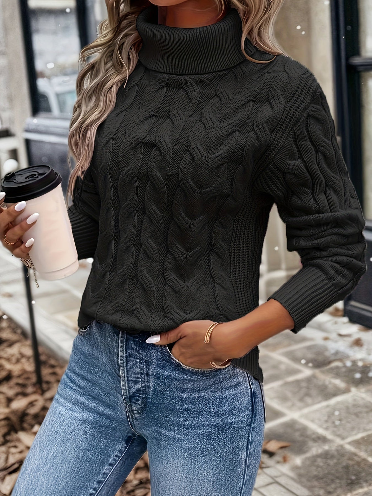 Cable Knit Women's Jumper - Sophia - Image 6