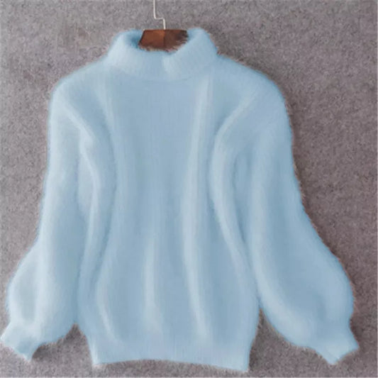 Casual Angora Knitted Women's Sweater - Livia - Image 1
