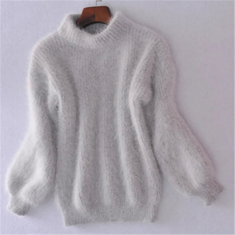 Casual Angora Knitted Women's Sweater - Livia - Image 3