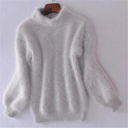 Casual Angora Knitted Women's Sweater - Livia - Image 3