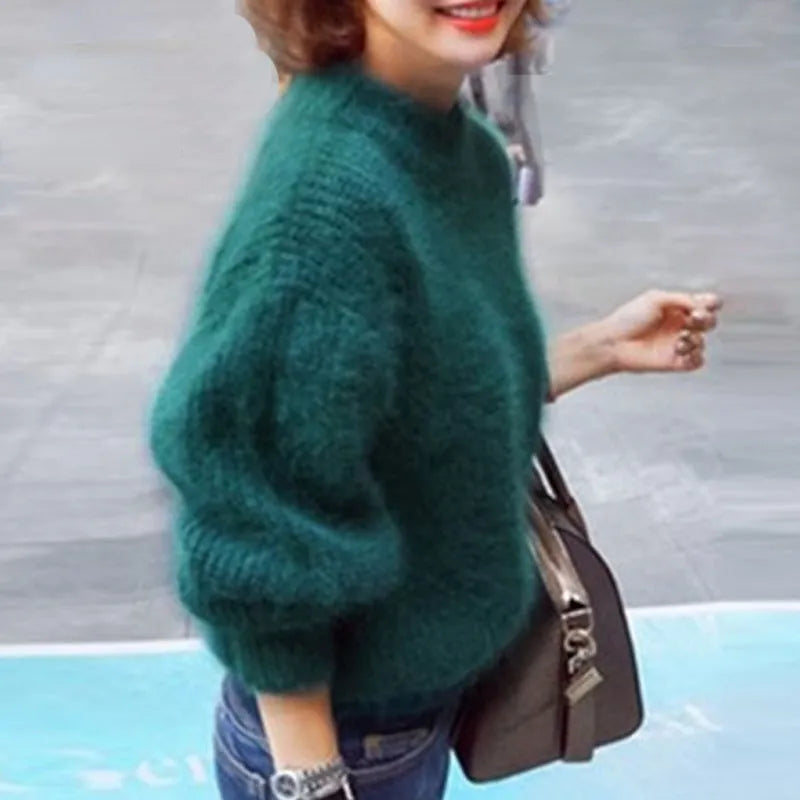 Casual Angora Knitted Women's Sweater - Livia - Image 6