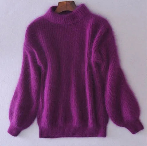 Casual Angora Knitted Women's Sweater - Livia - Image 4