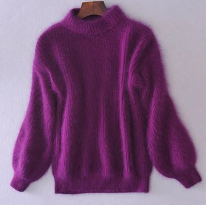 Casual Angora Knitted Women's Sweater - Livia - Image 4