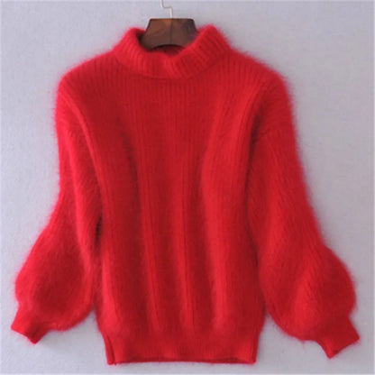 Casual Angora Knitted Women's Sweater - Livia - Image 7