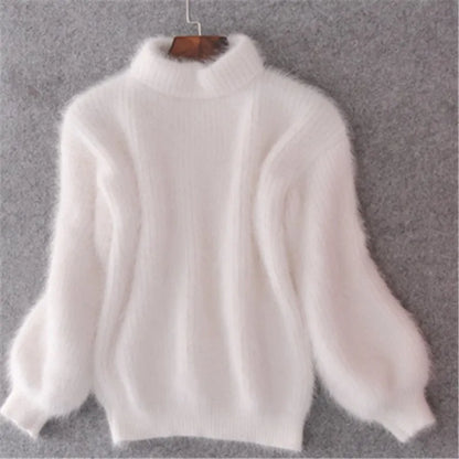Casual Angora Knitted Women's Sweater - Livia - Image 2