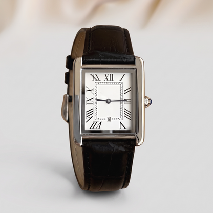 Men's square dress watch angled