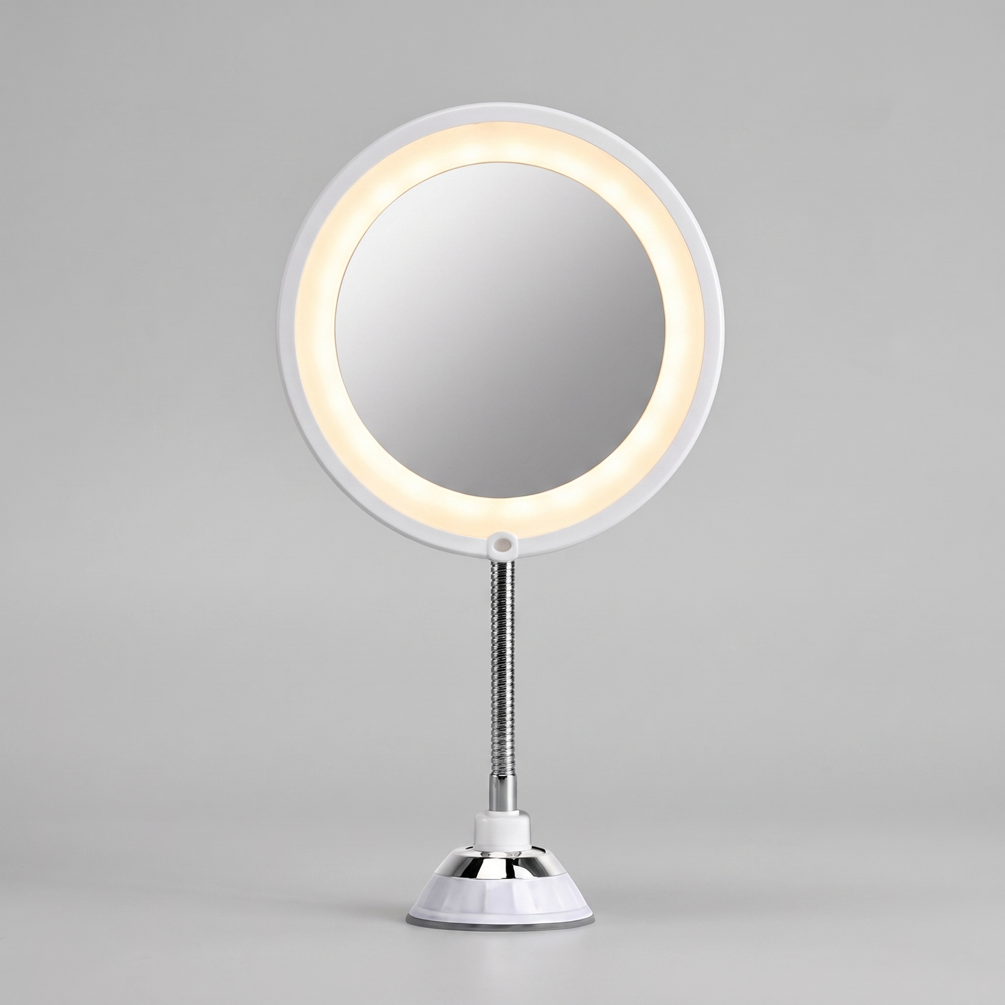 LED magnifying vanity mirror front