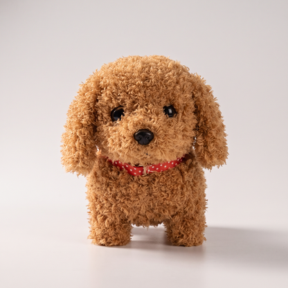 Interactive plush dog front
