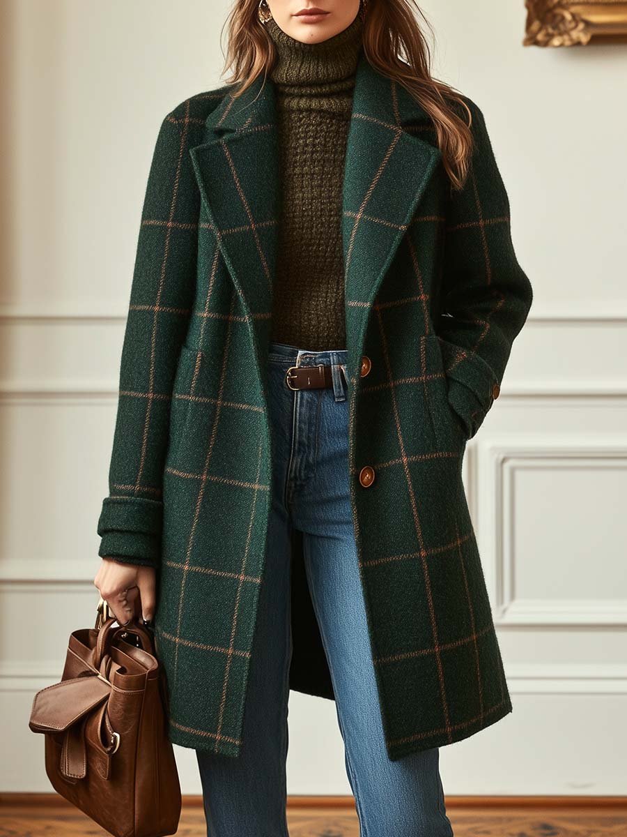 Jennifer Wool Check Coat - Image 1